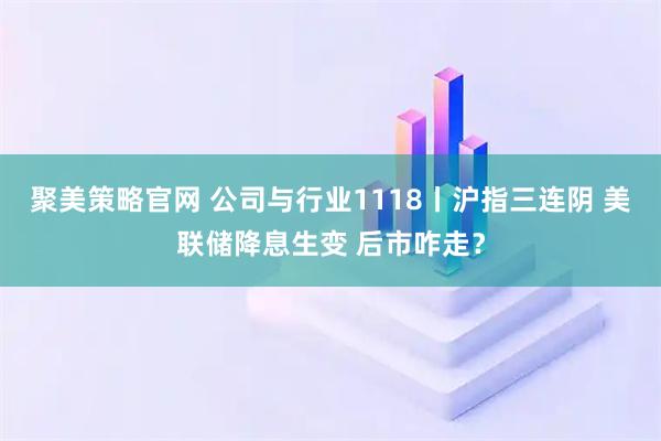 聚美策略官网 公司与行业1118丨沪指三连阴 美联储降息生变 后市咋走？